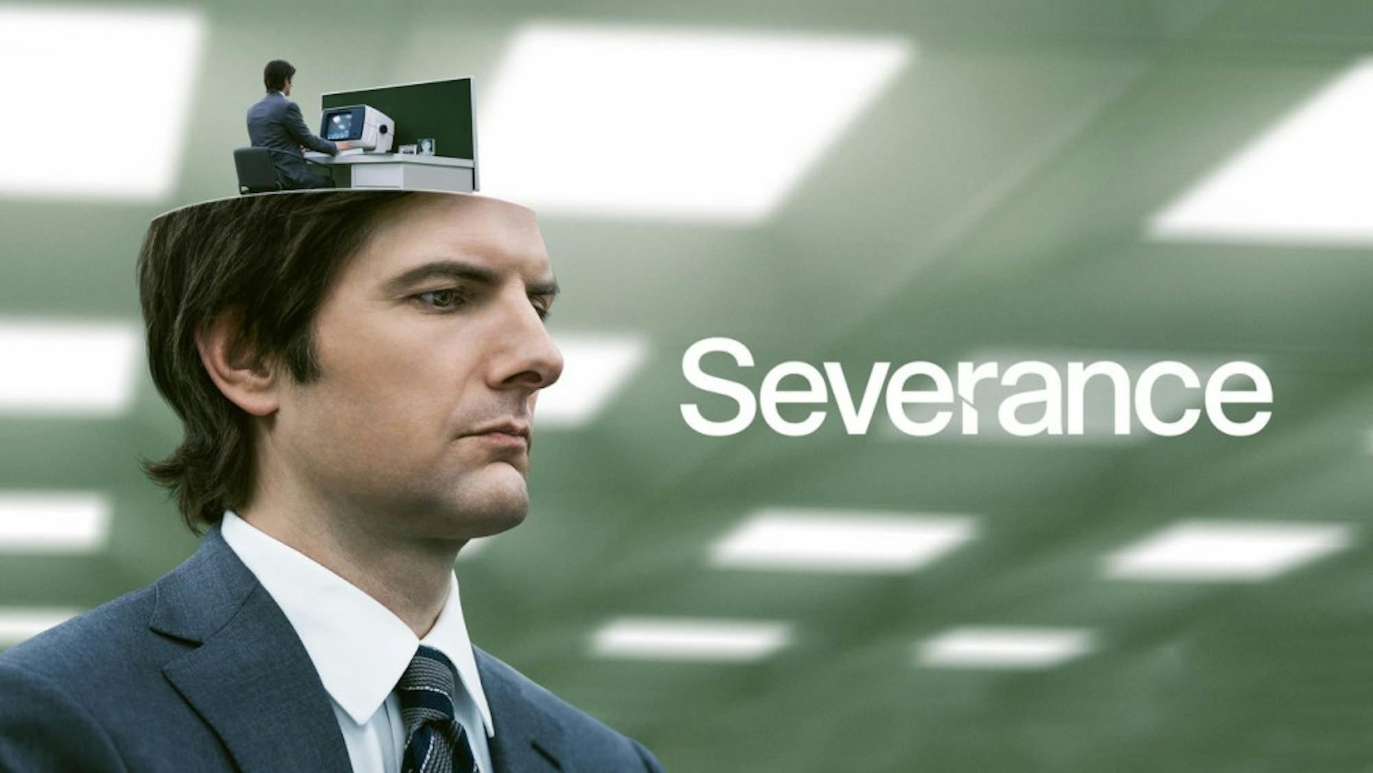 Severance on Apple TV+ — key art for the series supported by full-body character digitization